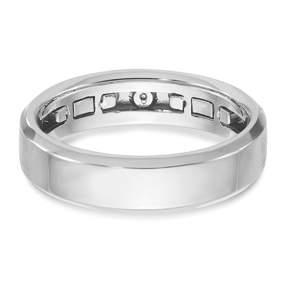 14k Two-tone Gold Men's Polished and Satin Diamond Complete Ring