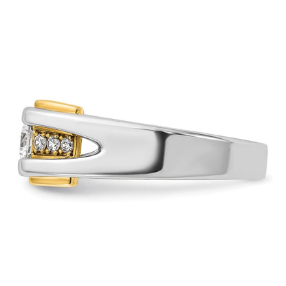 14k Two-tone Gold Men's 1/2 carat Diamond Complete Ring