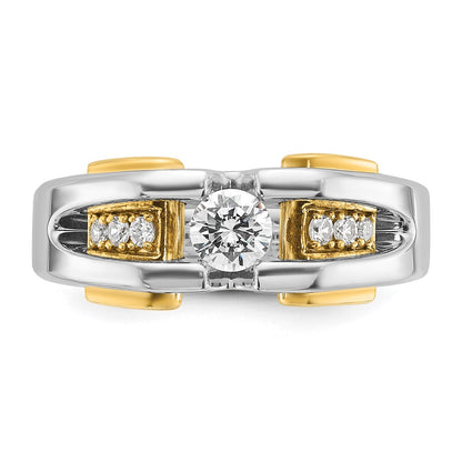 14k Two-tone Gold Men's 1/2 carat Diamond Complete Ring