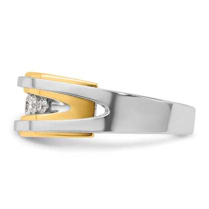 14k Two-tone Gold Men's 1/2 carat Diamond Complete Ring