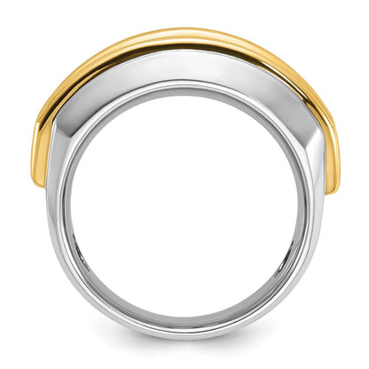 14k Two-tone Gold Men's 1.5 carat Diamond Complete Ring