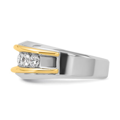 14k Two-tone Gold Men's 1.5 carat Diamond Complete Ring