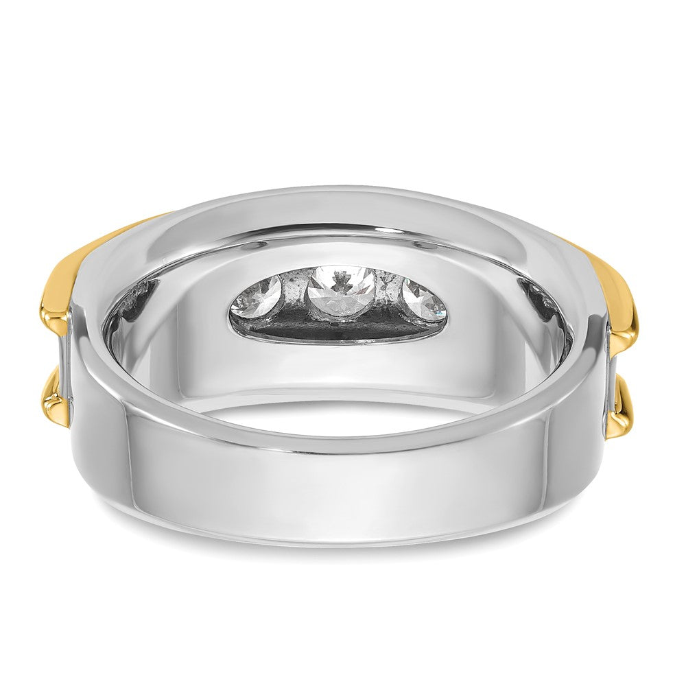 14k Two-tone Gold Men's 1.5 carat Diamond Complete Ring