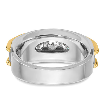 14k Two-tone Gold Men's 1.5 carat Diamond Complete Ring