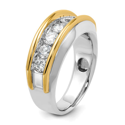 14k Two-tone Gold Men's 1.5 carat Diamond Complete Ring