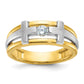 14k Two-tone Gold Men's Cross Satin 1/5 carat Diamond Complete Ring