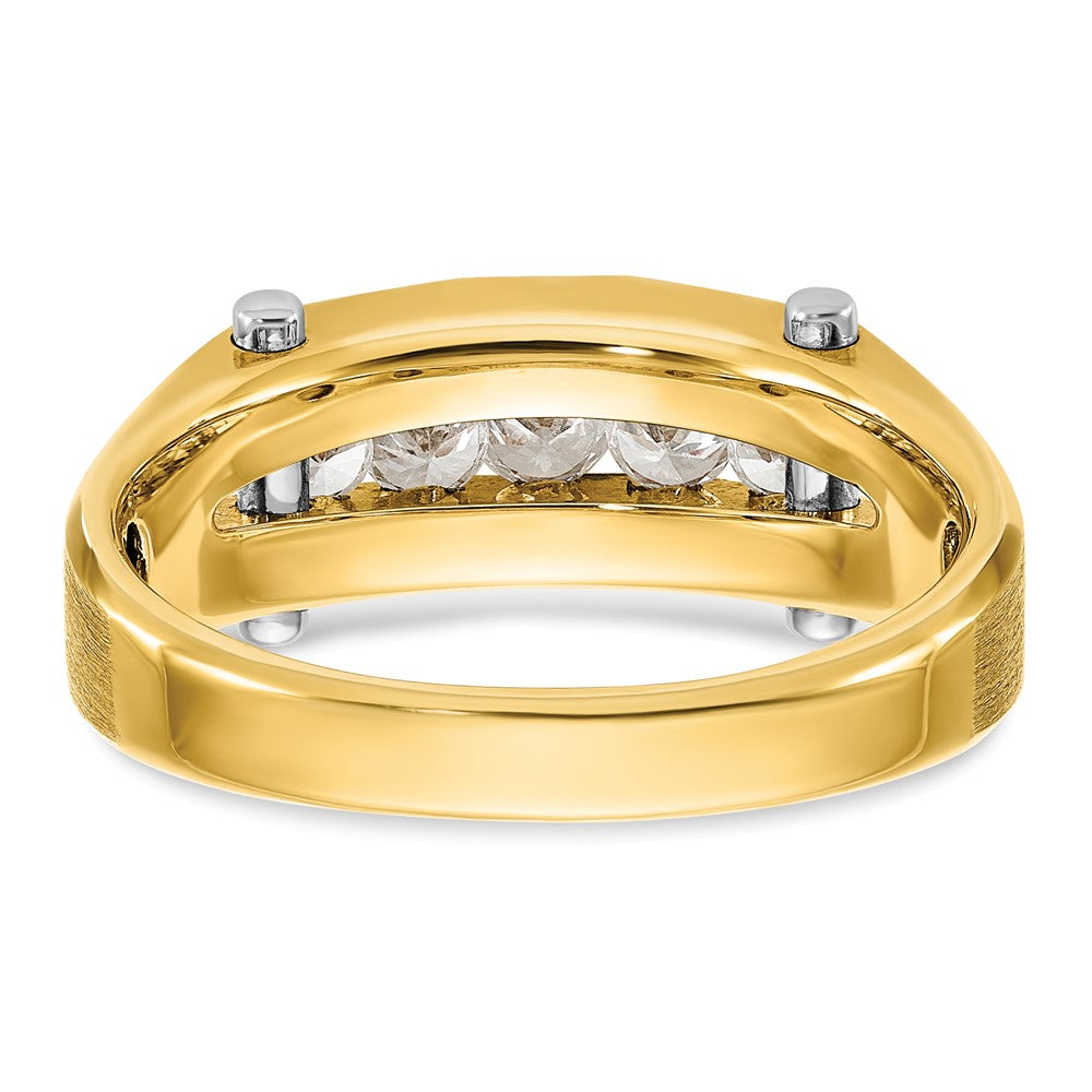14k Two-tone Gold Men's Polished and Satin 1/2 carat Diamond Complete Ring
