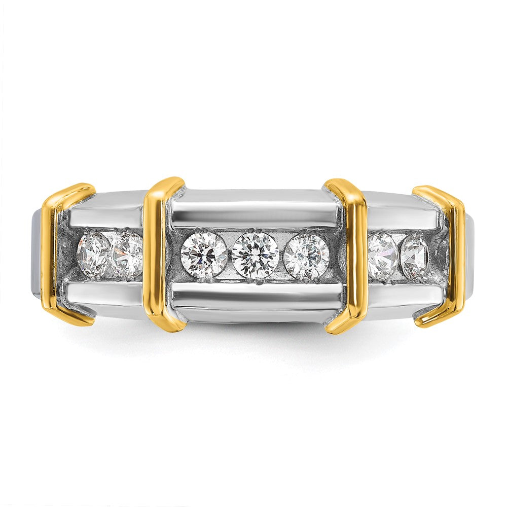 14k Two-tone Gold Men's 1/2 carat Diamond Complete Ring