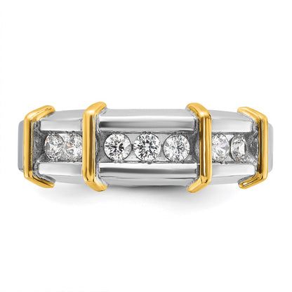 14k Two-tone Gold Men's 1/2 carat Diamond Complete Ring