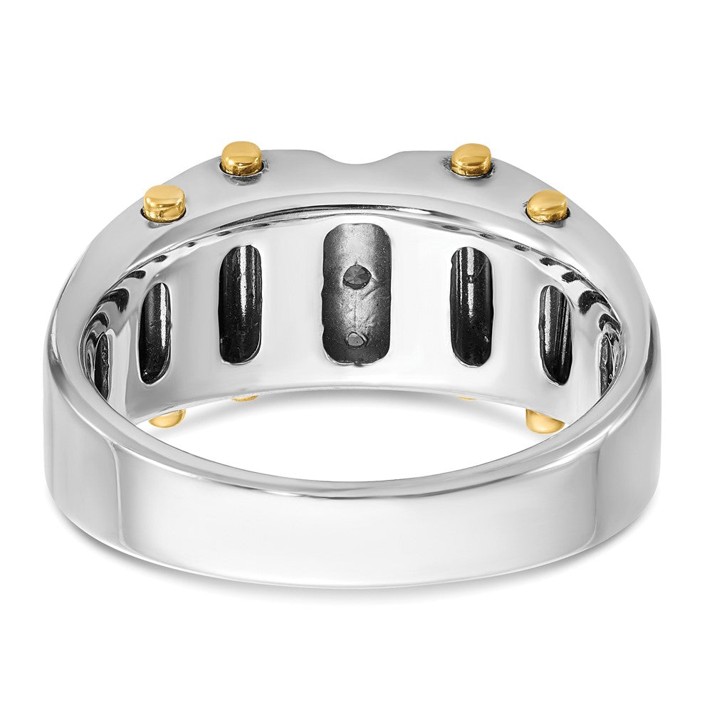 14k Two-tone Gold w/Black Rhodium Men's 1/4 carat Diamond Complete Ring