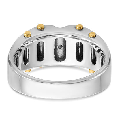 14k Two-tone Gold w/Black Rhodium Men's 1/4 carat Diamond Complete Ring