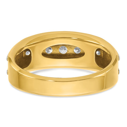 14k Yellow & Rhodium Gold with White Rhodium Men's 1/2 carat Diamond Complete Ring