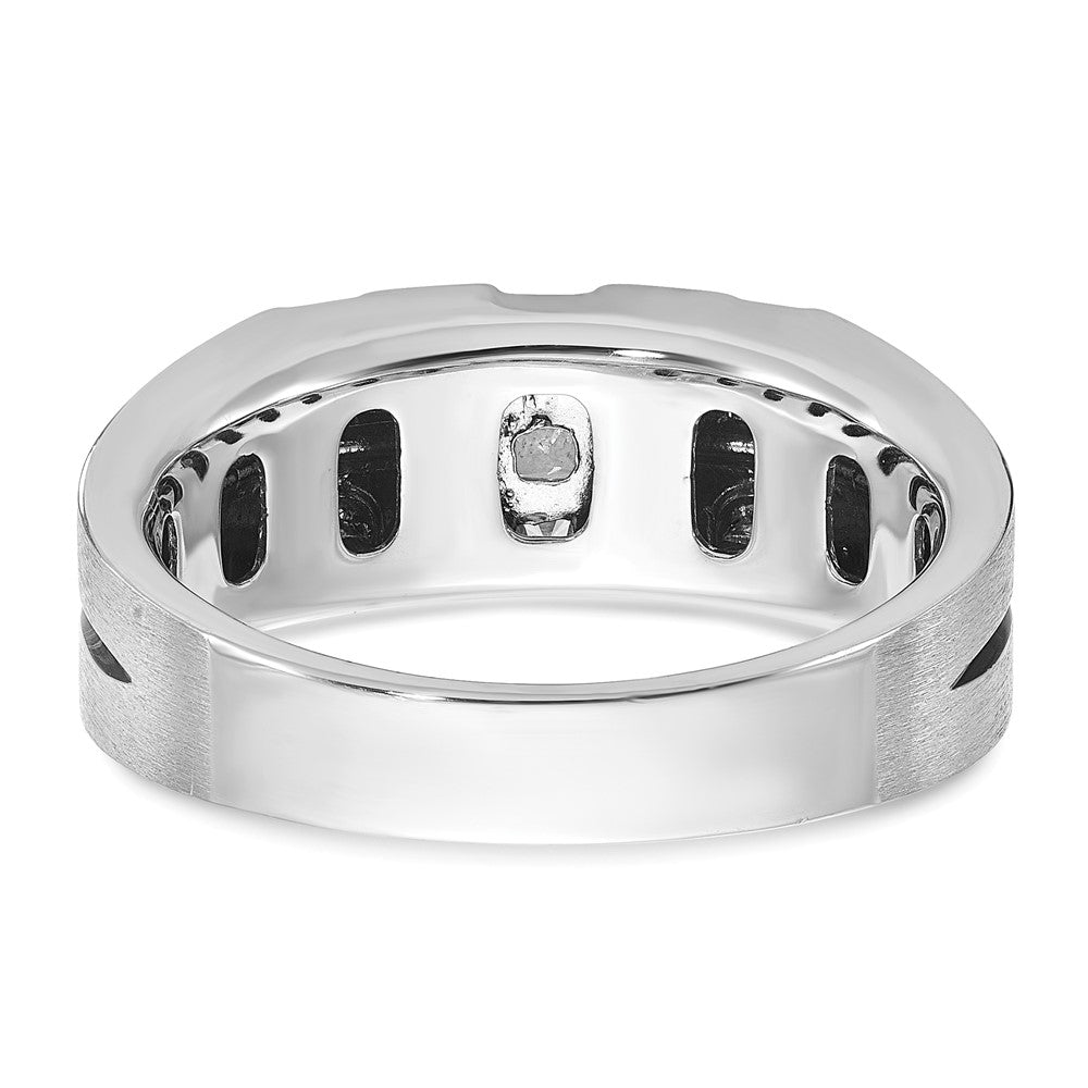 14k Two-tone Gold w/Black Rhodium Men's Satin 1/3 carat Diamond Complete Ring