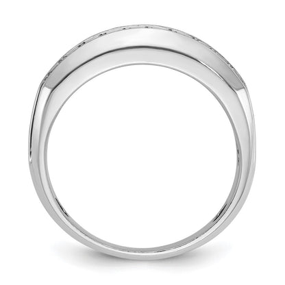 14k White Gold Men's 1.1 carat Diamond Complete Ring