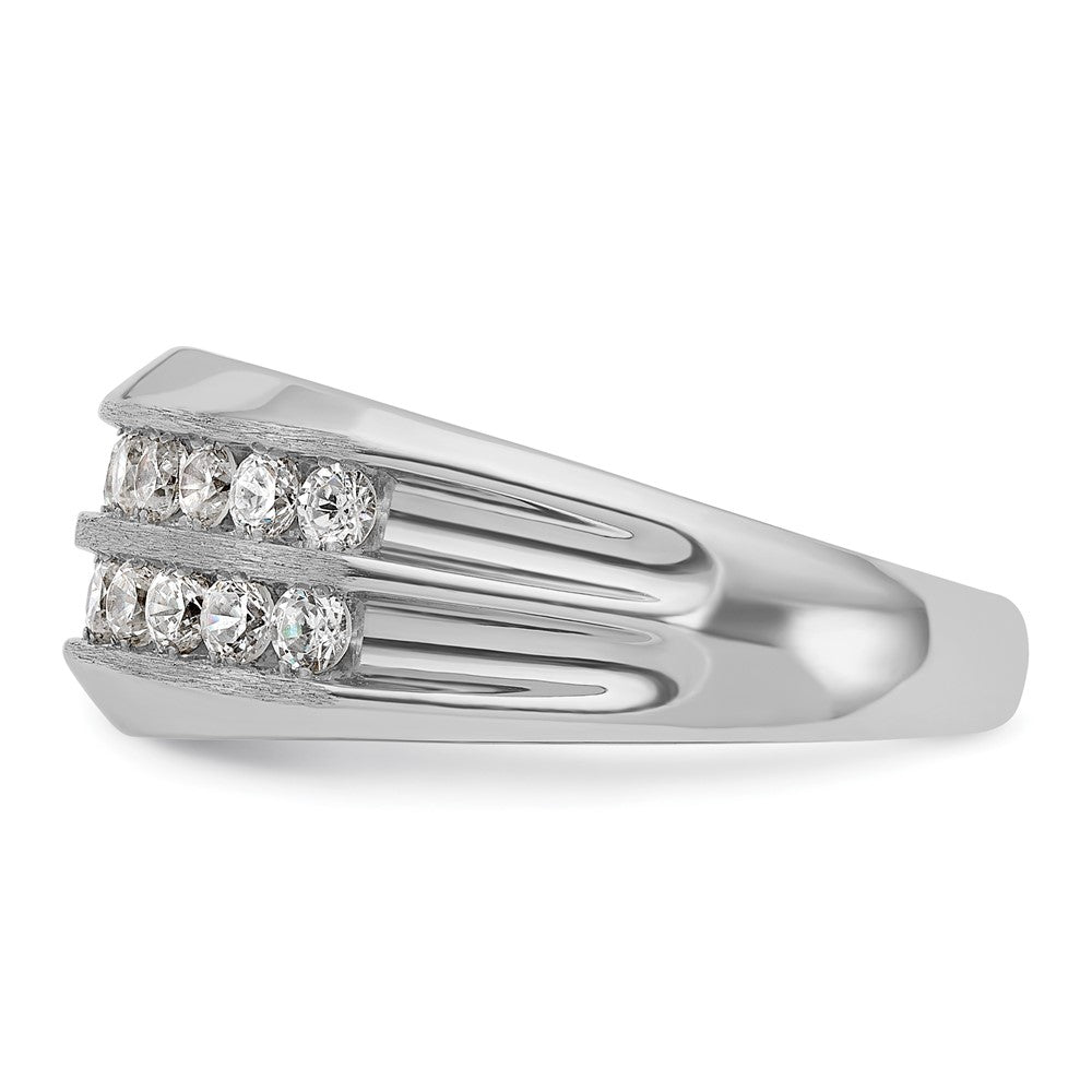 14k White Gold Men's 1.1 carat Diamond Complete Ring