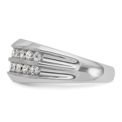 14k White Gold Men's 1.1 carat Diamond Complete Ring