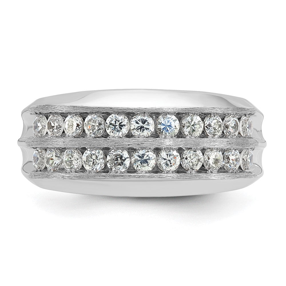 14k White Gold Men's 1.1 carat Diamond Complete Ring