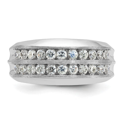 14k White Gold Men's 1.1 carat Diamond Complete Ring