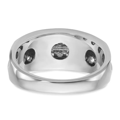 14k White Gold Men's 1.1 carat Diamond Complete Ring
