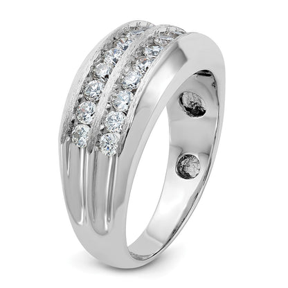 14k White Gold Men's 1.1 carat Diamond Complete Ring