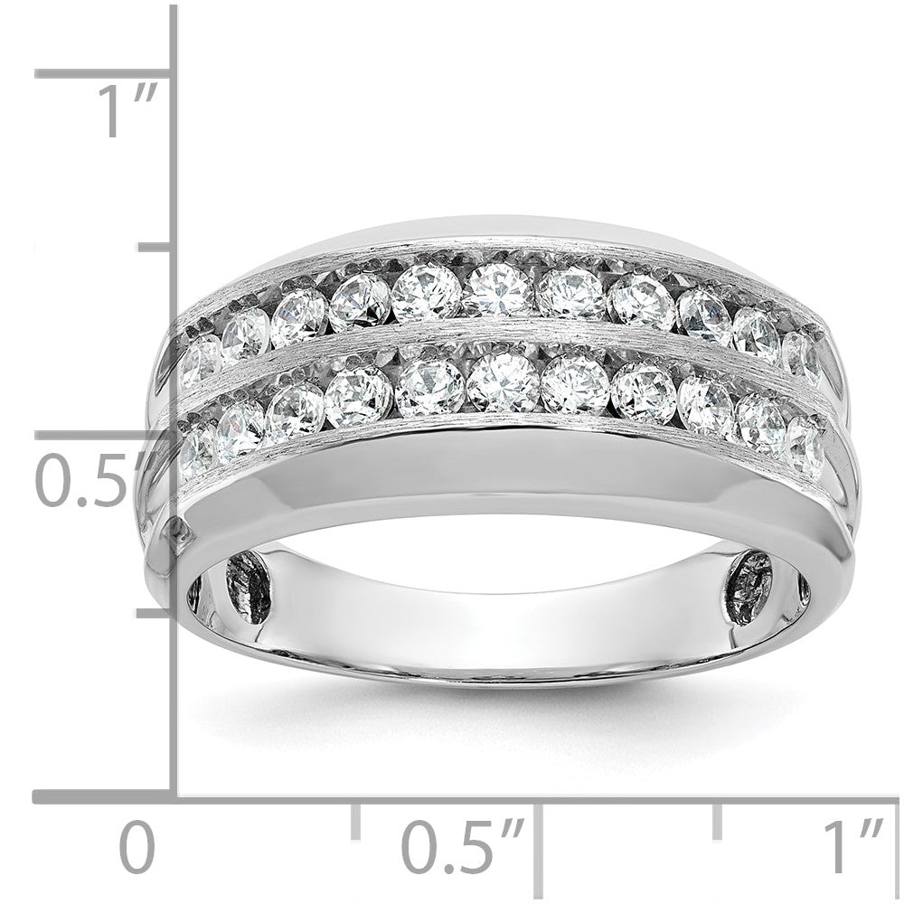 14k White Gold Men's 1.1 carat Diamond Complete Ring