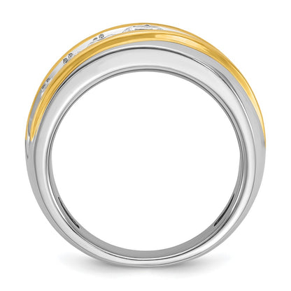 14k Two-tone Gold Men's 1.5 carat Diamond Complete Ring