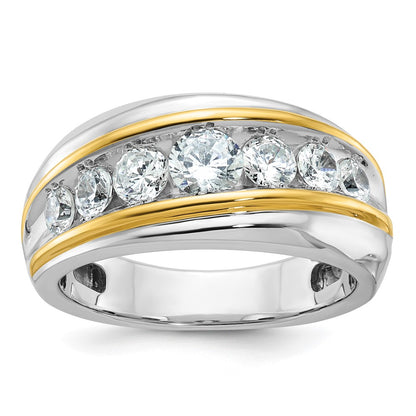 14k Two-tone Gold Men's 1.5 carat Diamond Complete Ring