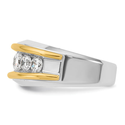 14k Two-tone Gold Men's 2 carat Diamond Complete Ring