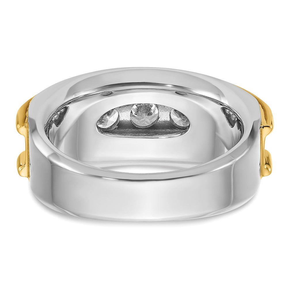 14k Two-tone Gold Men's 2 carat Diamond Complete Ring