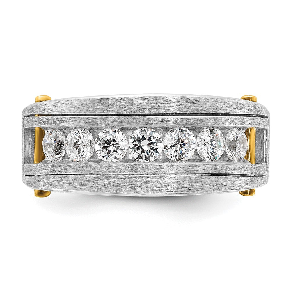 14k Two-tone Gold w/Black Rhodium Men's Satin 1 carat Diamond Complete Ring