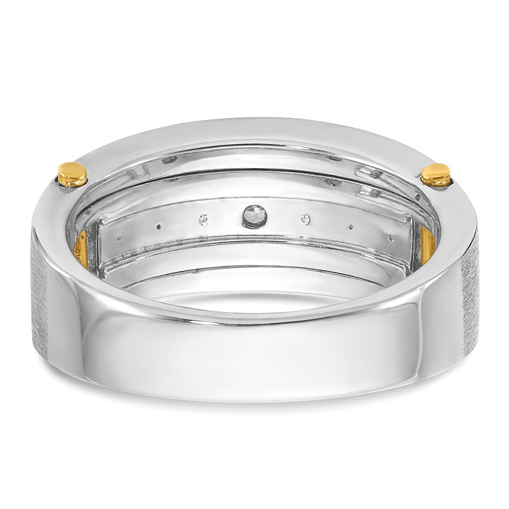14k Two-tone Gold w/Black Rhodium Men's Satin 1 carat Diamond Complete Ring