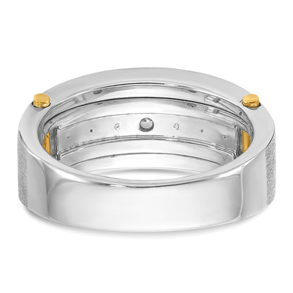 14k Two-tone Gold w/Black Rhodium Men's Satin 1 carat Diamond Complete Ring