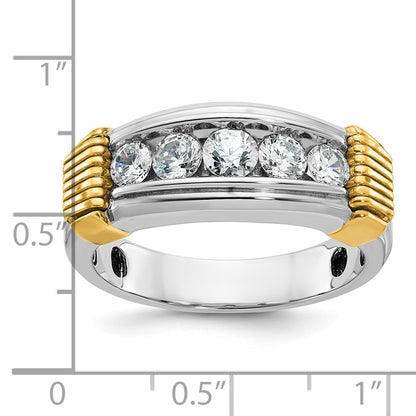 14k Two-tone Gold Men's 1 carat Diamond Complete Ring