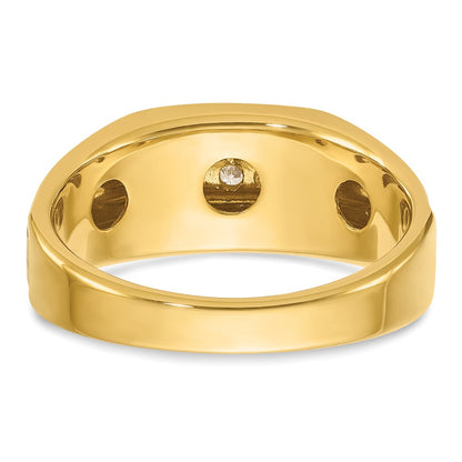 14k Yellow & Rhodium Gold with White Rhodium Men's 1/4 carat Diamond Complete Ring