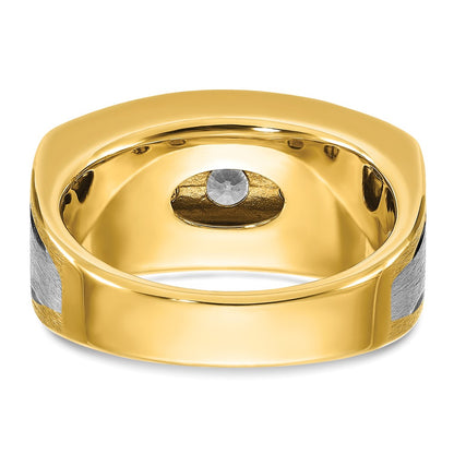 14k Two-tone Gold w/Black Rhodium Men's 2 carat Diamond Complete Ring