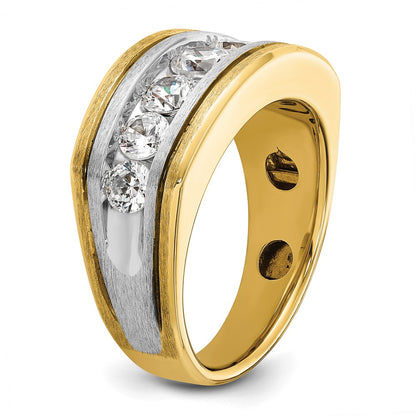 14k Two-tone Gold w/Black Rhodium Men's 2 carat Diamond Complete Ring