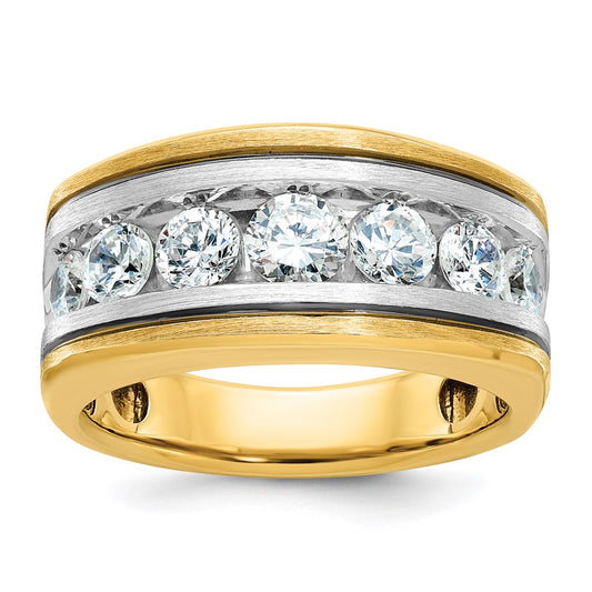 14k Two-tone Gold w/Black Rhodium Men's 2 carat Diamond Complete Ring
