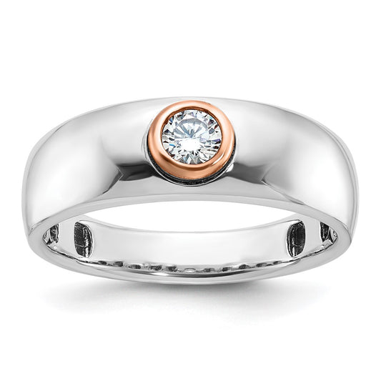 14k White/Rose Gold Two-tone Gold White/Rose Gold Men's 1/4 carat Diamond Complete Ring