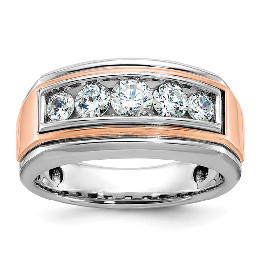 14k White/Rose Gold Two-tone Gold White/Rose Gold Men's 1 carat Diamond Complete Ring