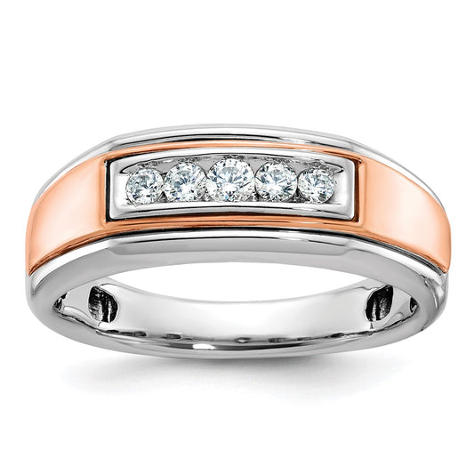 14k White/Rose Gold Two-tone Gold White/Rose Gold Men's 1/4 carat Diamond Complete Ring