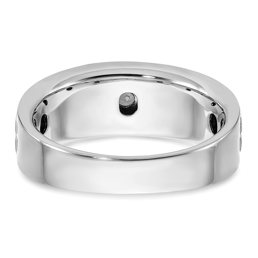 14k White Gold Men's Polished and Satin 1/3 carat Diamond Complete Ring