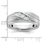 14k White Gold Men's Polished and Satin 1/3 carat Diamond Complete Ring