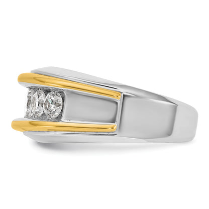 14k Two-tone Gold Men's 1.5 carat Diamond Complete Ring