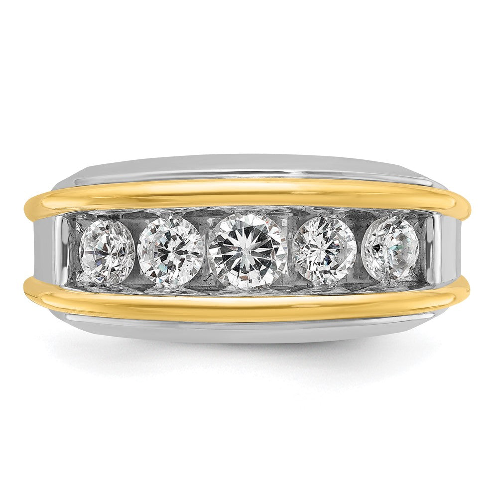 14k Two-tone Gold Men's 1.5 carat Diamond Complete Ring