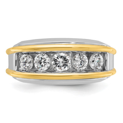 14k Two-tone Gold Men's 1.5 carat Diamond Complete Ring