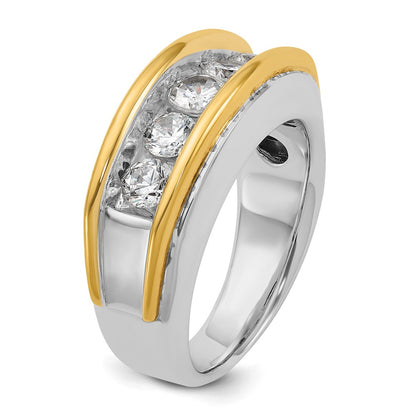 14k Two-tone Gold Men's 1.5 carat Diamond Complete Ring