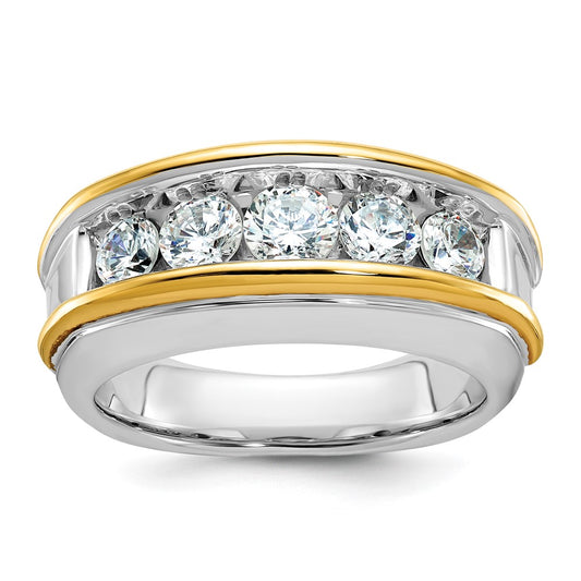 14k Two-tone Gold Men's 1.5 carat Diamond Complete Ring