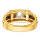 14k Two-tone Gold Men's Cross Satin 1/2 carat Diamond Complete Ring