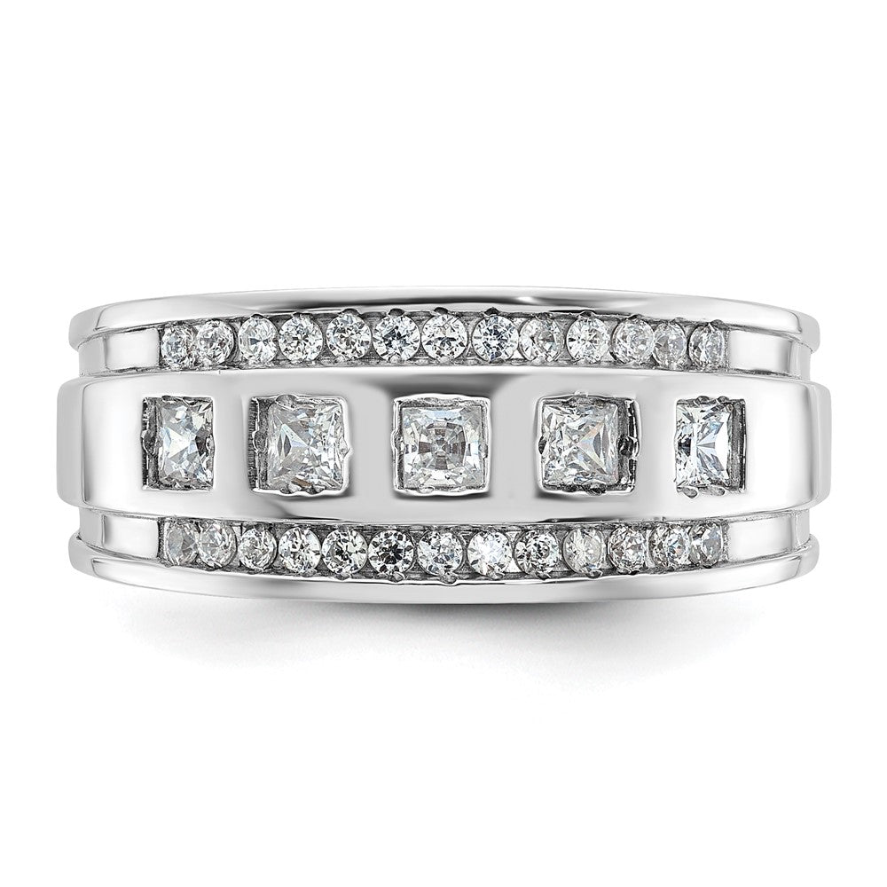 14k White Gold Men's 1.1 carat Diamond Complete Ring