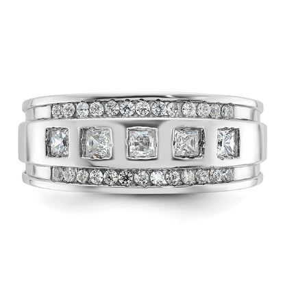 14k White Gold Men's 1.1 carat Diamond Complete Ring